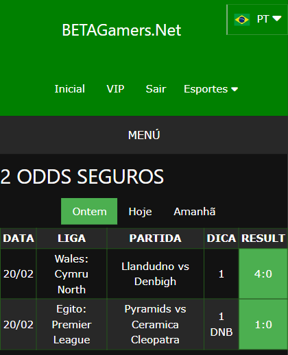 boletim de apostas vip ganho